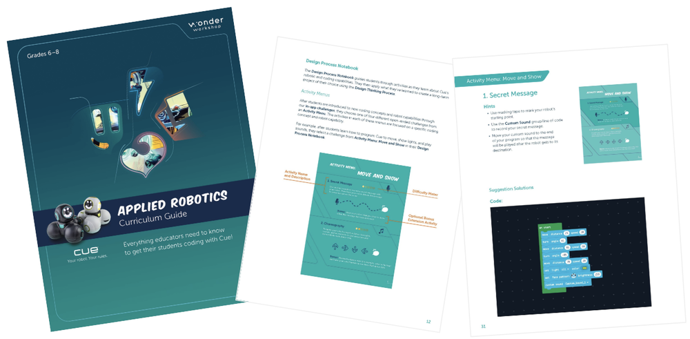 New! Cue Applied Robotics Curriculum Guide | Math