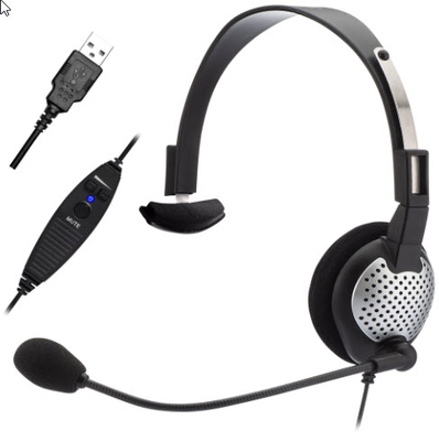 Andrea NC-181VM USB On-Ear Monaural Headset w-noise-canceling mic | Andrea Electronics