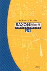 Saxon Math 5/4 Homeschool Solution Manual 3rd Edition 2005 | Math