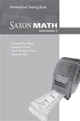 Saxon Homeschool Intermediate 5 Testing Book Grade 5 | Saxon Math