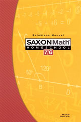 Saxon Math 7/6 Homeschool Solution Manual 4th Edition 2005 | Math