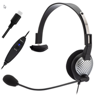 Image Andrea NC-181VM USB-C On-Ear Monaural Headset w-noise-canceling mic